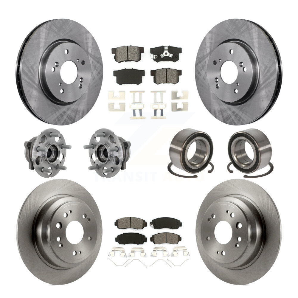 Kit de plaquettes de Rotor de frein, roulement de moyeu avant et arrière (10 pièces) pour Honda Crosstour Accord AW