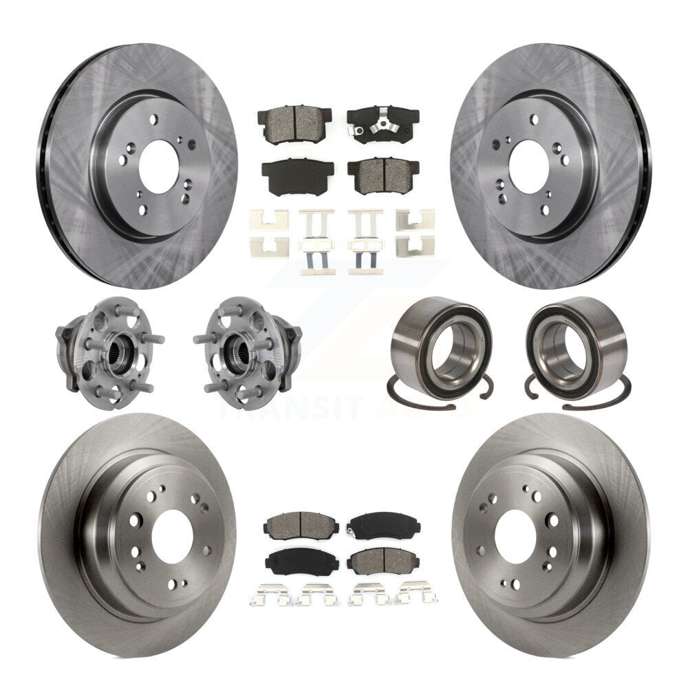 Kit de plaquettes de Rotor de frein, roulement de moyeu avant et arrière (10 pièces) pour Honda Accord Crosstour AW
