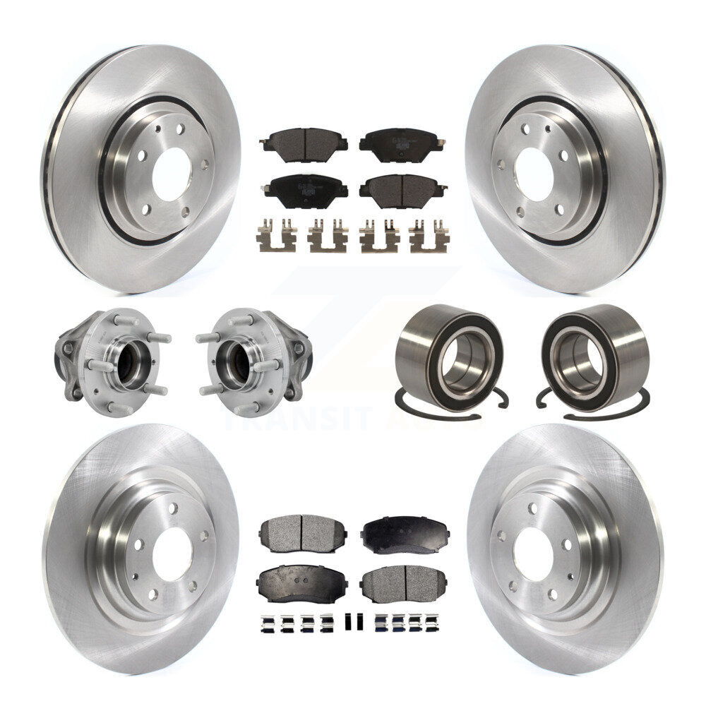 Kit de rotor et de plaquettes de frein avec roulement de moyeu avant et arrière (10 pièces) pour Mazda CX-9 FW 2016 – 2018