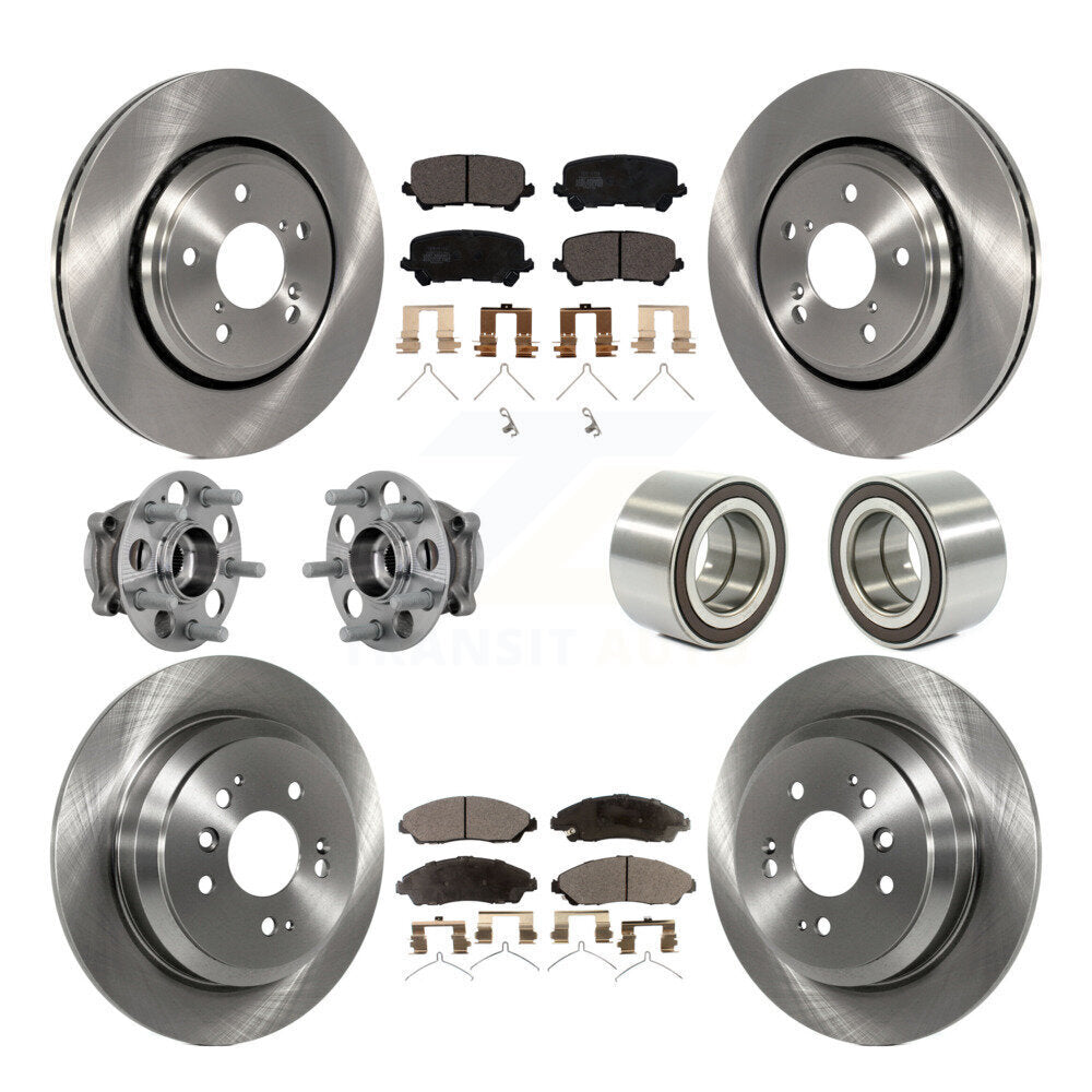 Kit de plaquettes de rotor de frein, roulement de moyeu avant et arrière (10 pièces) pour Honda Ridgeline AW 17-19