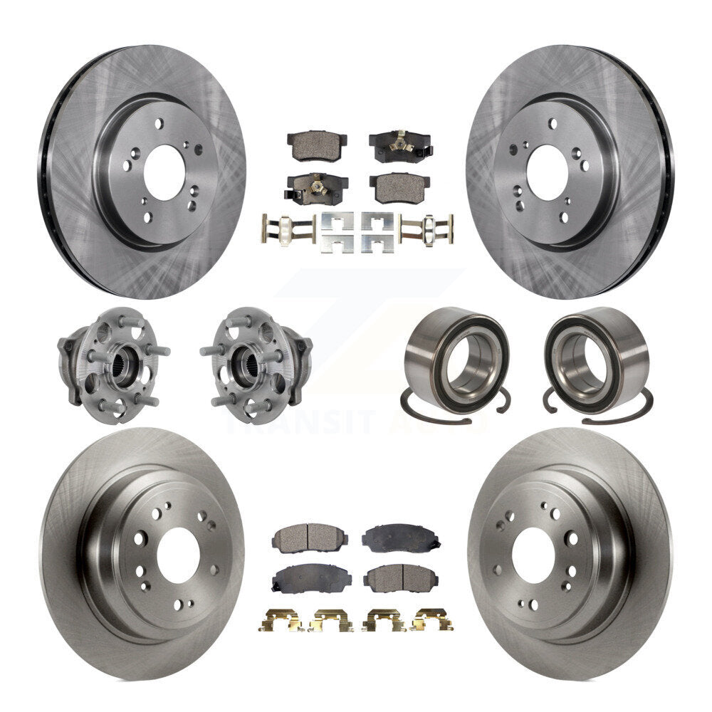 Kit de plaquettes de Rotor de frein, roulement de moyeu avant et arrière (10 pièces) pour Honda Accord Crosstour AW