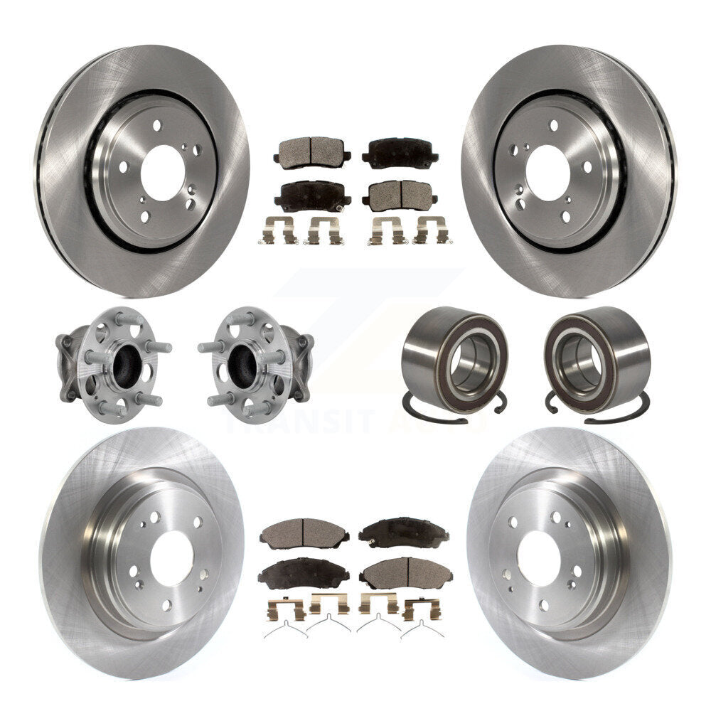 Kit de rotor de frein à disque et de plaquettes en céramique, roulement de moyeu avant et arrière (10 pièces) pour Acura MD
