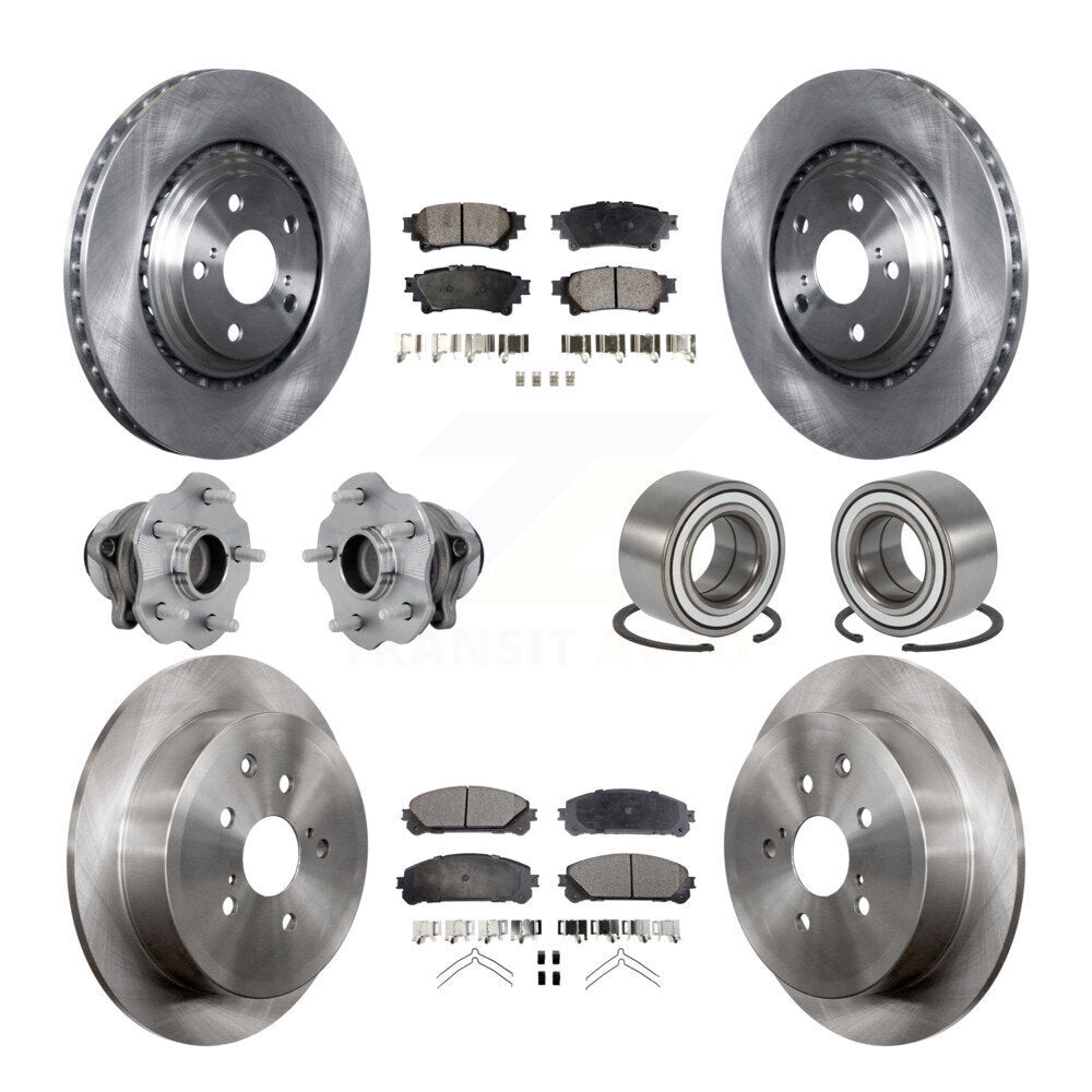 Kit de Rotor et plaquettes de frein, roulement de moyeu avant et arrière (10 pièces) pour Toyota Highlander Lexu