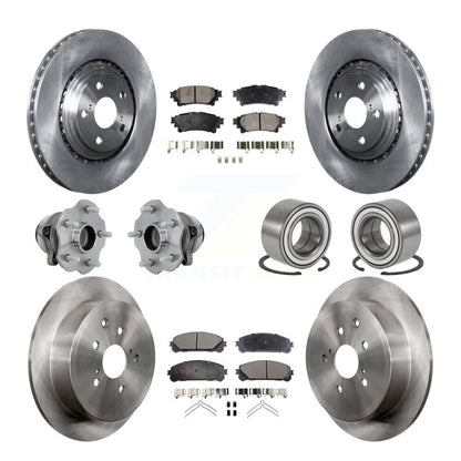 Kit de Rotor et plaquettes de frein, roulement de moyeu avant et arrière (10 pièces) pour Toyota Highlander Lexu