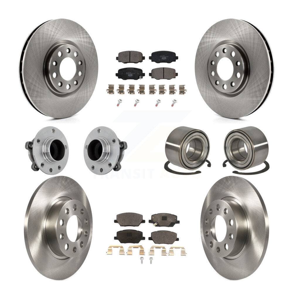 Kit de rotors et plaquettes de frein avec roulement de moyeu avant et arrière (10 pièces) pour Fiat 500X FW 2016 – 2018