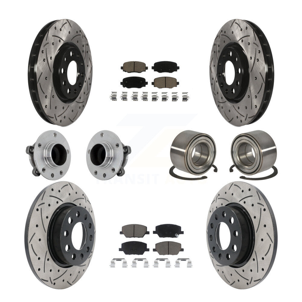 Kit de plaquettes de rotor de frein revêtues de roulement de moyeu avant et arrière (10 pièces) pour Fiat 500X FW 16-18