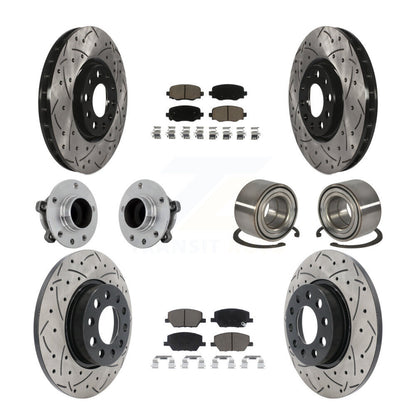Kit de plaquettes de rotor de frein revêtues de roulement de moyeu avant et arrière (10 pièces) pour Fiat 500X FW 16-18