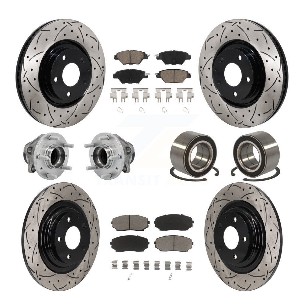 Kit de plaquettes de rotor de frein, roulement de moyeu avant et arrière (10 pièces) pour Mazda CX-9 FW 16-18