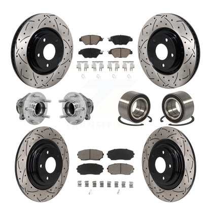 Kit de plaquettes de rotor de frein, roulement de moyeu avant et arrière (10 pièces) pour Mazda CX-9 FW 16-18