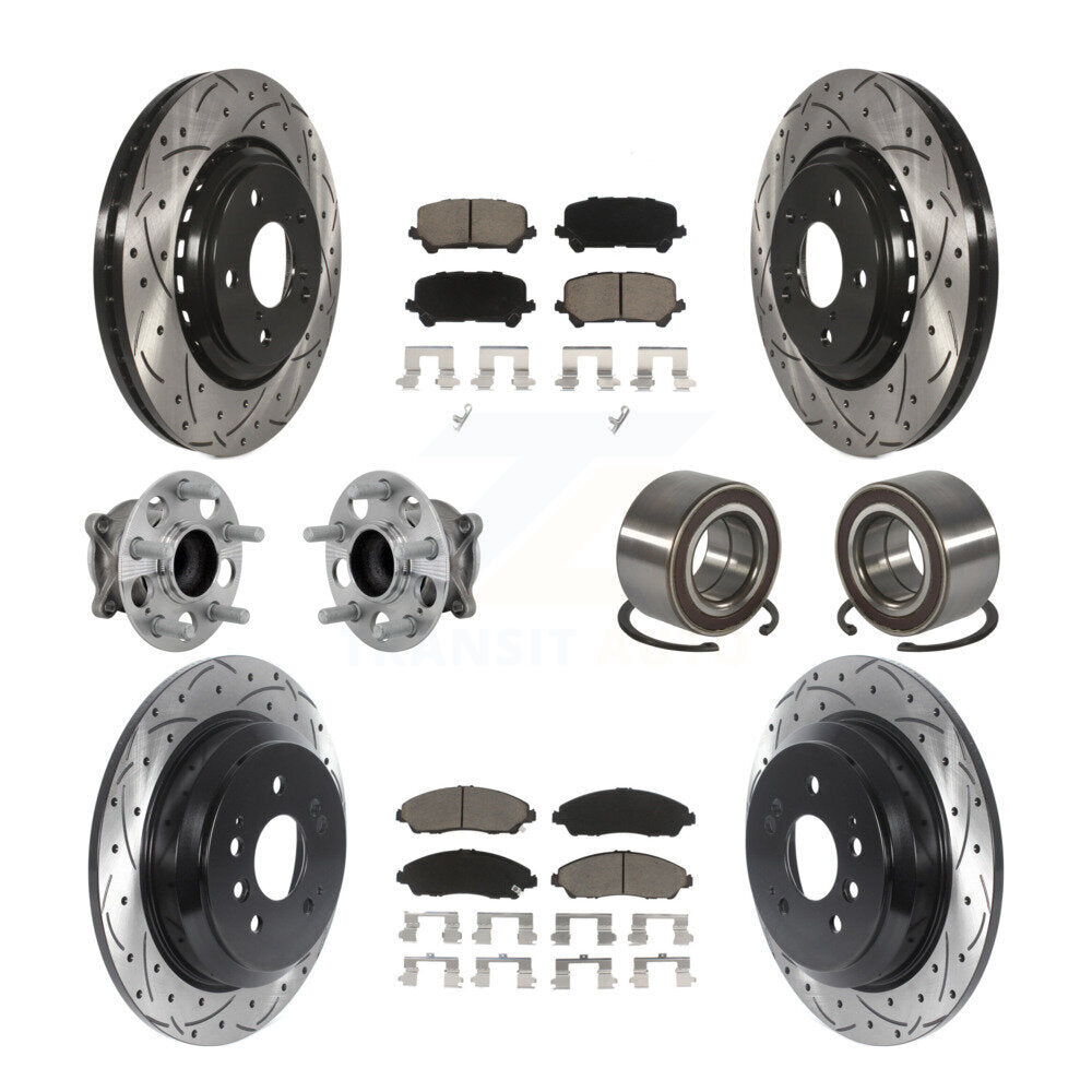 Kit de plaquettes de rotor de frein, roulement de moyeu avant et arrière (10 pièces) pour Honda Pilot FW 16-22