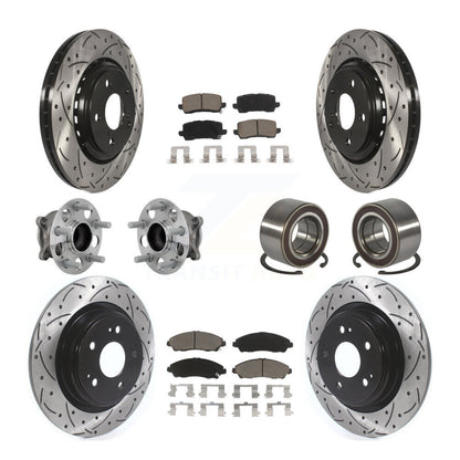 Kit de rotors et plaquettes de frein à disque revêtus de roulement de moyeu avant et arrière (10 pièces) pour Acura MD