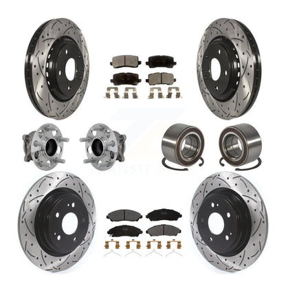 Kit de rotors et plaquettes de frein à disque revêtus de roulement de moyeu avant et arrière (10 pièces) pour Acura MD