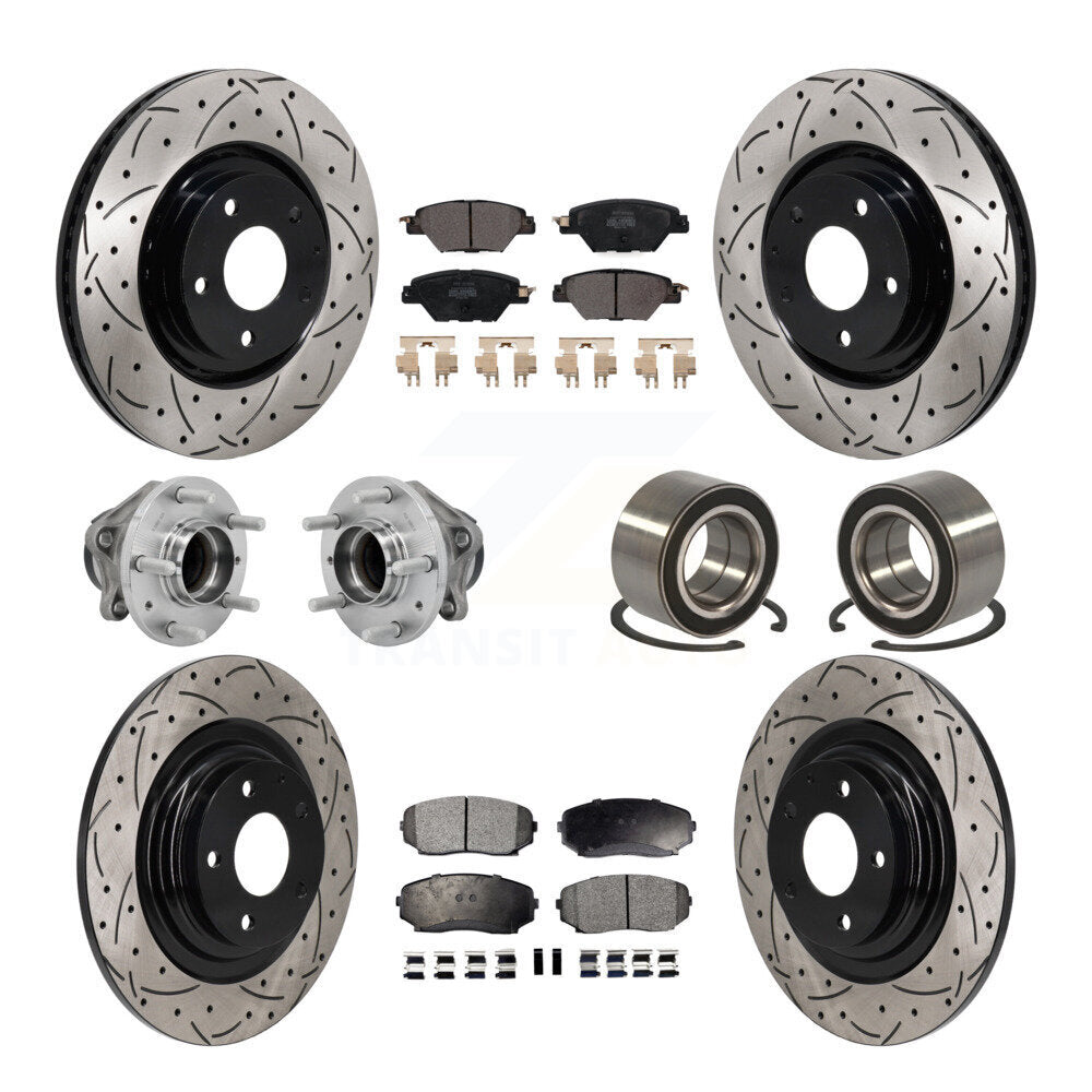 Kit de plaquettes de rotor de frein, roulement de moyeu avant et arrière (10 pièces) pour Mazda CX-9 FW 16-18