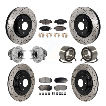 Kit de plaquettes de rotor de frein, roulement de moyeu avant et arrière (10 pièces) pour Mazda CX-9 FW 16-18