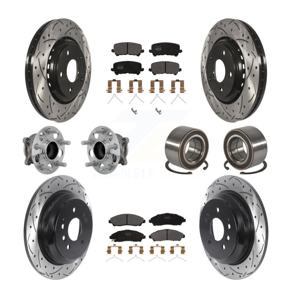 Kit de plaquettes de rotor de frein, roulement de moyeu avant et arrière (10 pièces) pour Honda Pilot FW 16-22