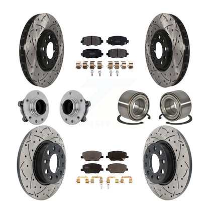 Kit de plaquettes de rotor de frein revêtues de roulement de moyeu avant et arrière (10 pièces) pour Fiat 500X FW 16-18