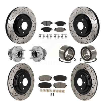 Kit de plaquettes de rotor de frein, roulement de moyeu avant et arrière (10 pièces) pour Mazda CX-9 FW 16-18