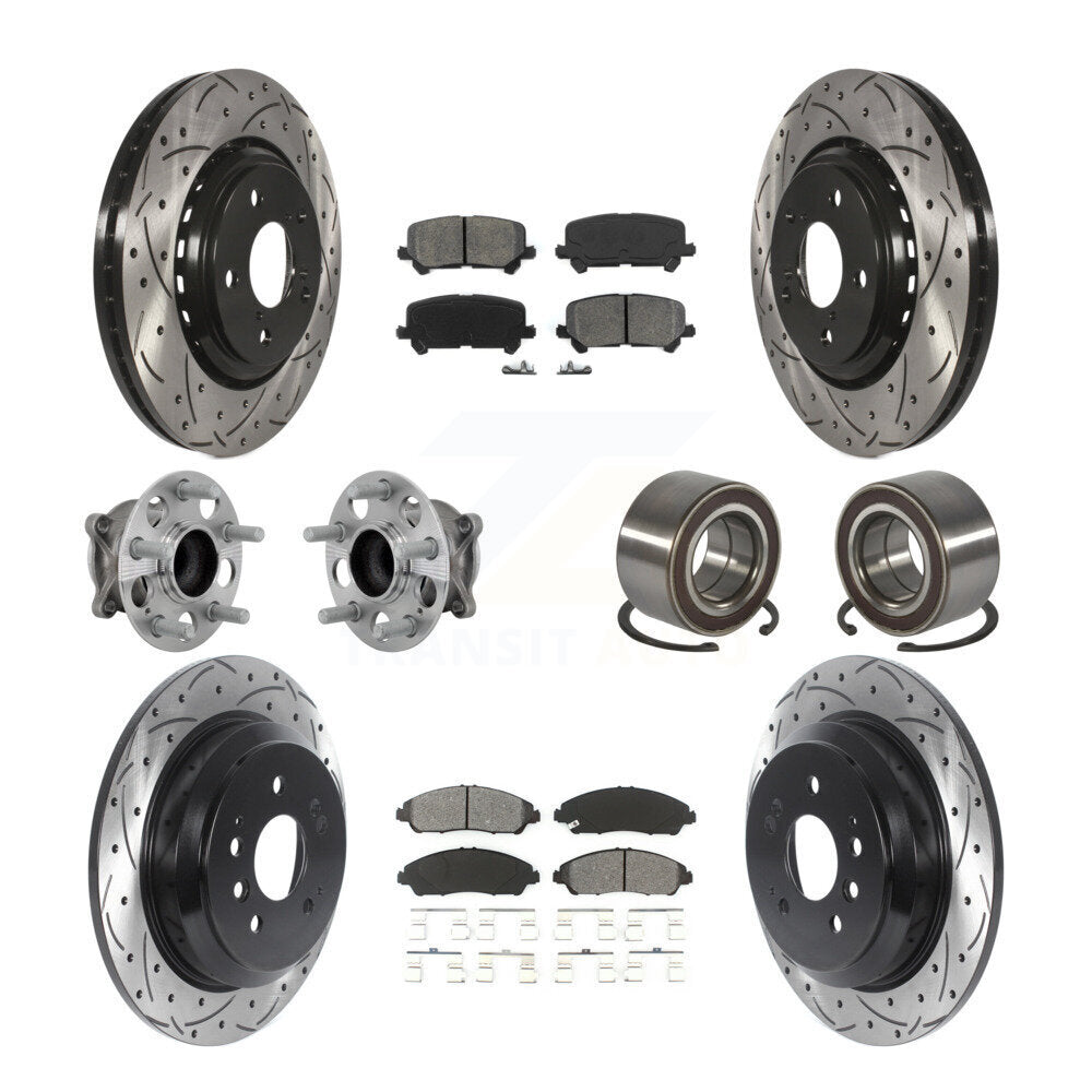 Kit de plaquettes de rotor de frein, roulement de moyeu avant et arrière (10 pièces) pour Honda Pilot FW 16-22