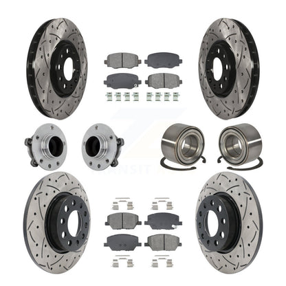 Kit de plaquettes de rotor de frein revêtues de roulement de moyeu avant et arrière (10 pièces) pour Fiat 500X FW 16-18