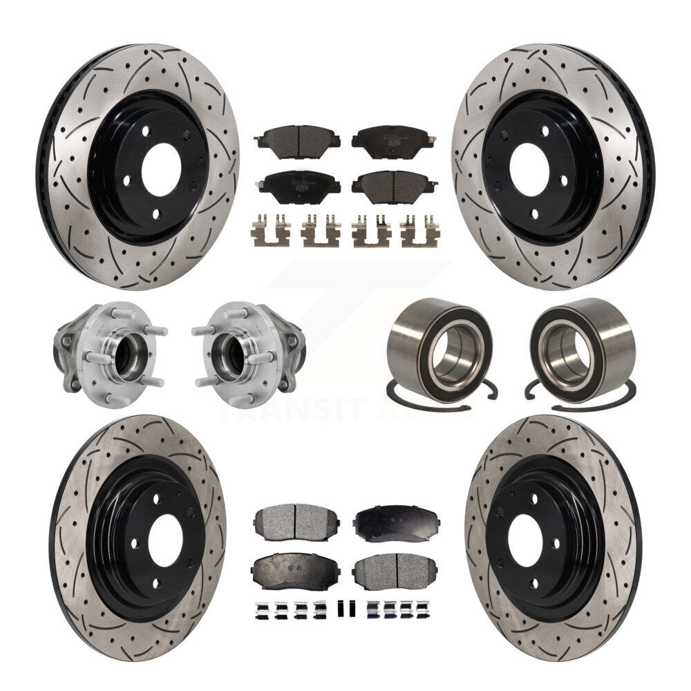 Kit de plaquettes de rotor de frein, roulement de moyeu avant et arrière (10 pièces) pour Mazda CX-9 FW 16-18
