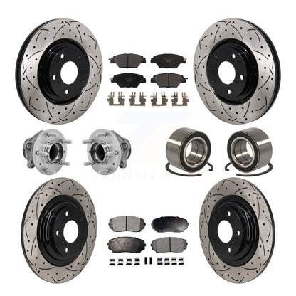 Kit de plaquettes de rotor de frein, roulement de moyeu avant et arrière (10 pièces) pour Mazda CX-9 FW 16-18