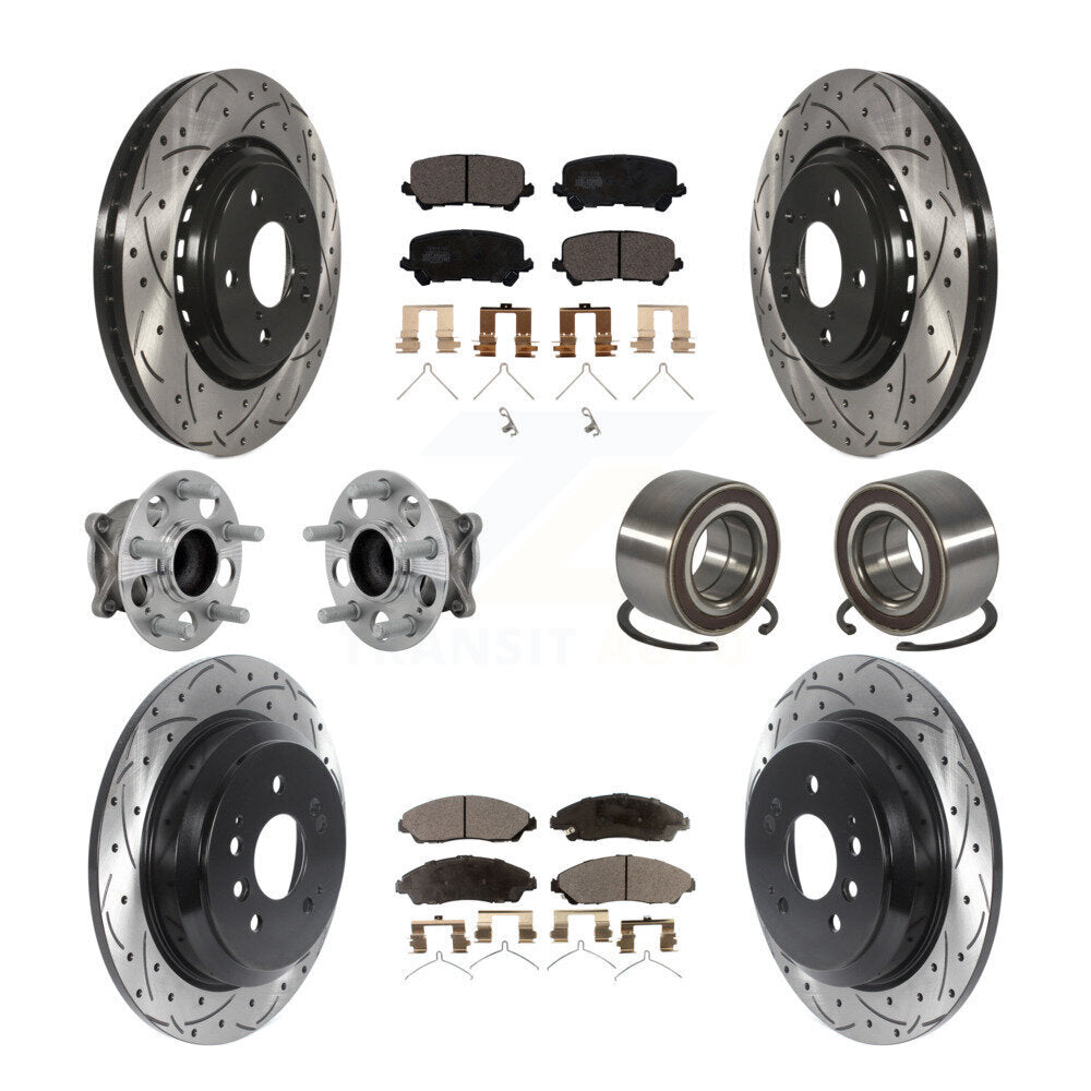 Kit de plaquettes de rotor de frein, roulement de moyeu avant et arrière (10 pièces) pour Honda Pilot FW 16-22