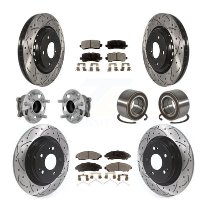 Kit de rotors et plaquettes de frein à disque revêtus de roulement de moyeu avant et arrière (10 pièces) pour Acura MD