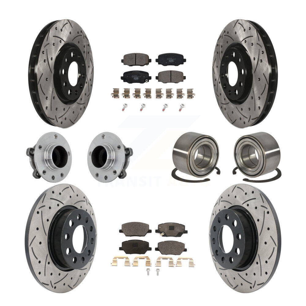 Kit de plaquettes de rotor de frein revêtues de roulement de moyeu avant et arrière (10 pièces) pour Fiat 500X FW 16-18