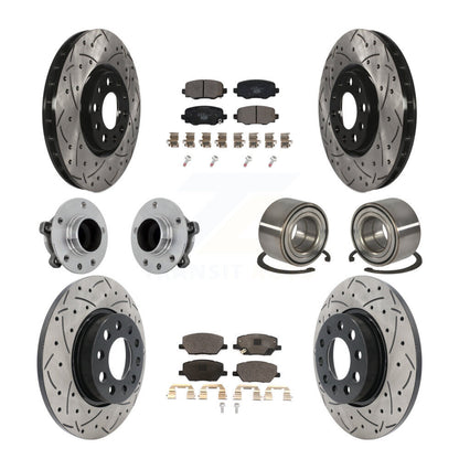 Kit de plaquettes de rotor de frein revêtues de roulement de moyeu avant et arrière (10 pièces) pour Fiat 500X FW 16-18