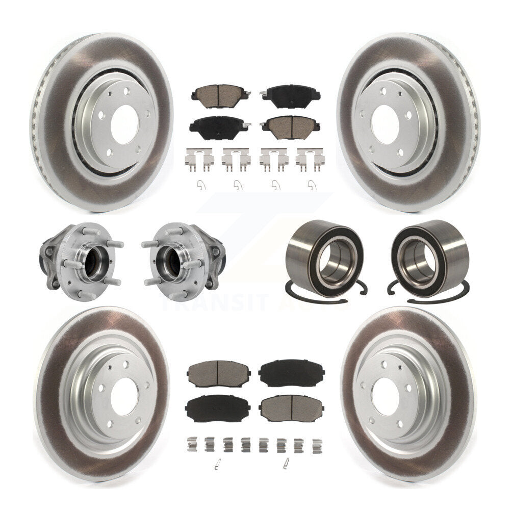 Kit de plaquettes de rotor de frein, roulement de moyeu avant et arrière (10 pièces) pour Mazda CX-9 FW 16-18