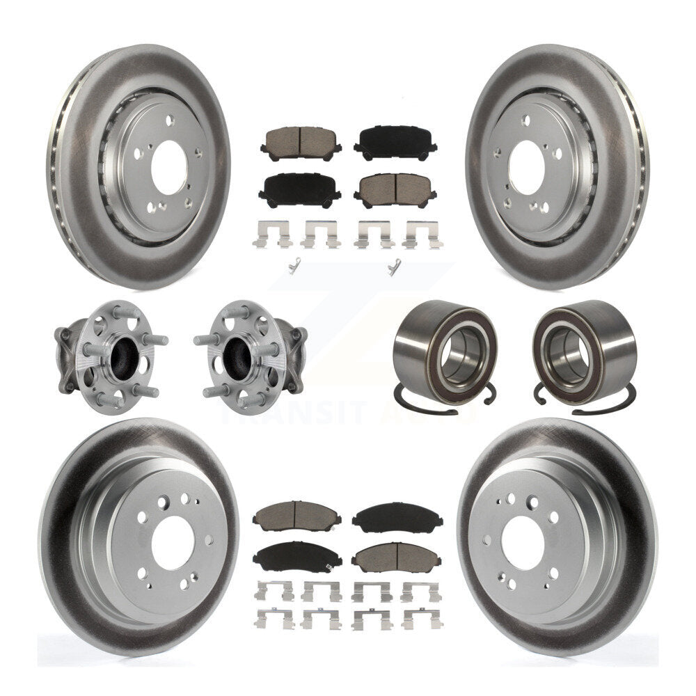 Kit de plaquettes de rotor de frein, roulement de moyeu avant et arrière (10 pièces) pour Honda Pilot FW 16-22