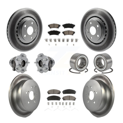 Kit de rotor et de plaquettes de frein revêtus de roulement de moyeu avant et arrière (10 pièces) pour Toyota Highlande