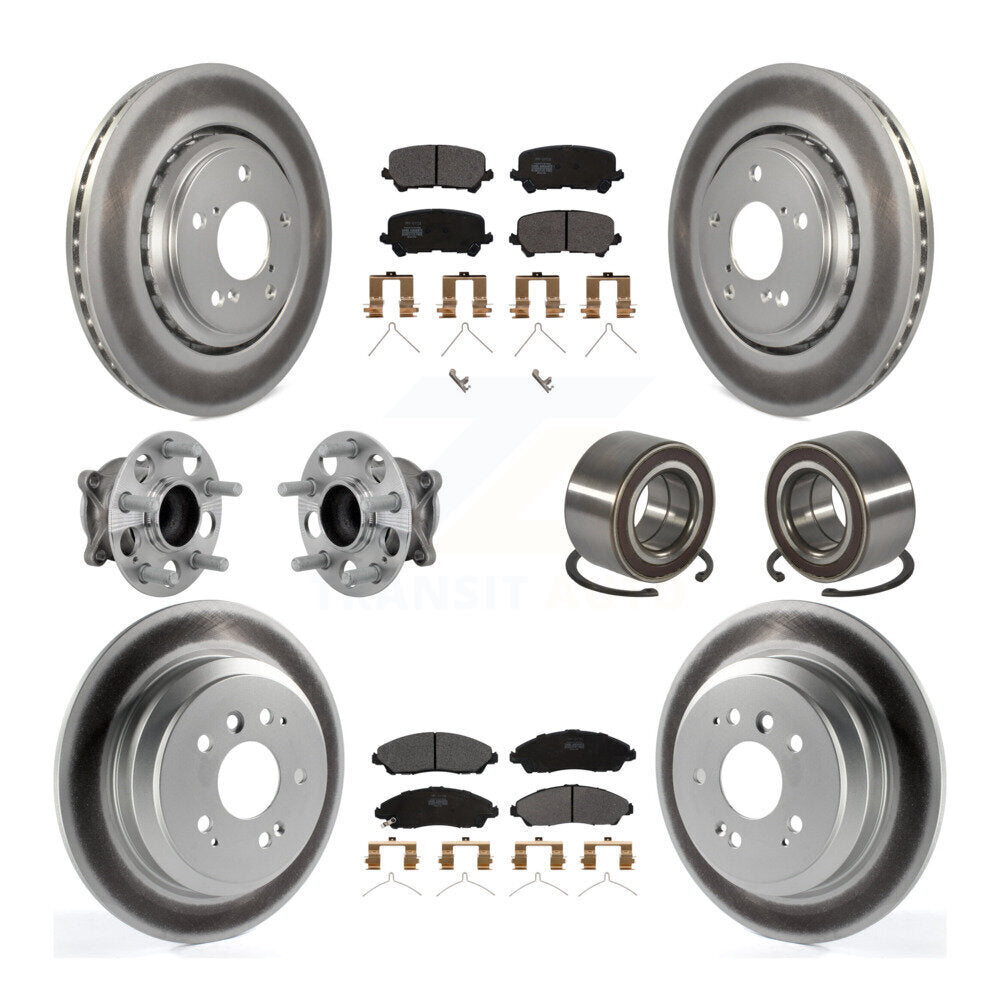 Kit de plaquettes de rotor de frein, roulement de moyeu avant et arrière (10 pièces) pour Honda Pilot FW 16-22