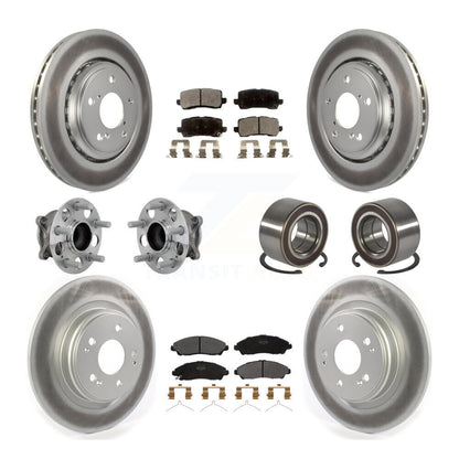 Kit de rotors et plaquettes de frein à disque revêtus de roulement de moyeu avant et arrière (10 pièces) pour Acura MD