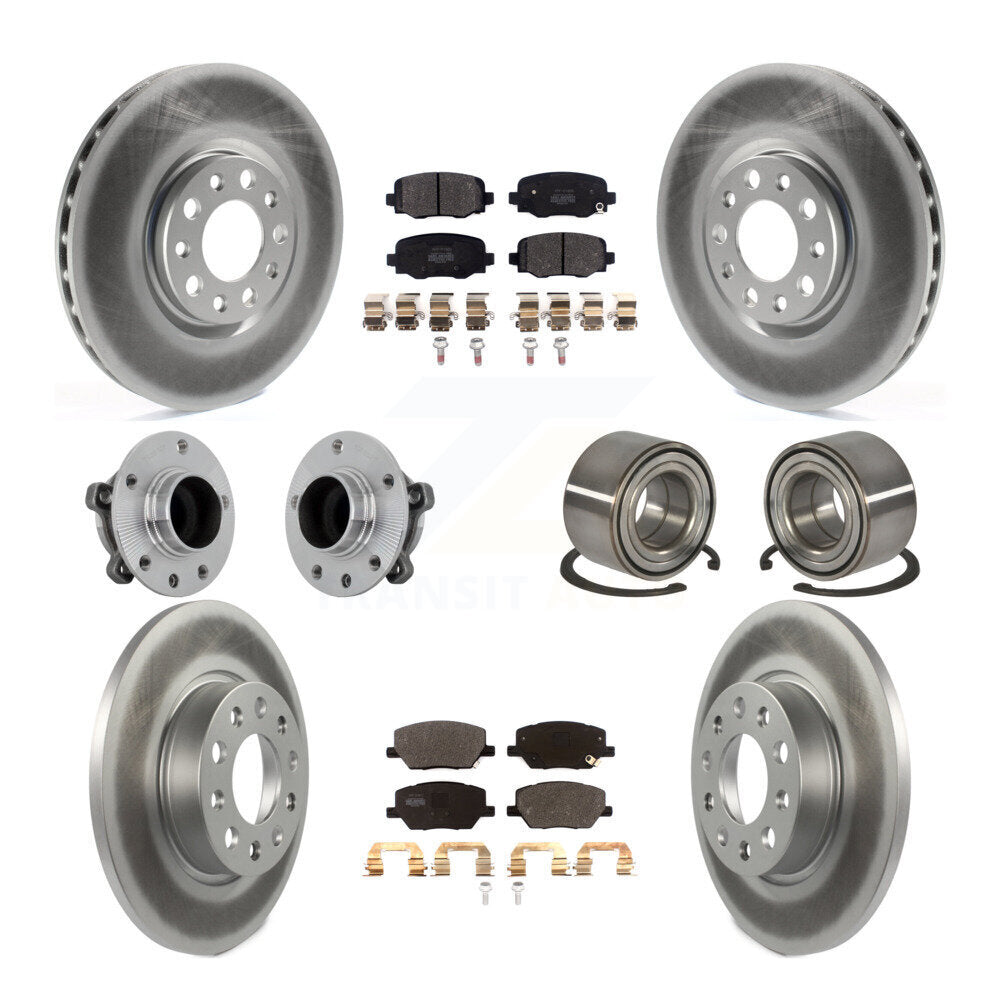 Kit de plaquettes de rotor de frein revêtues de roulement de moyeu avant et arrière (10 pièces) pour Fiat 500X FW 16-18