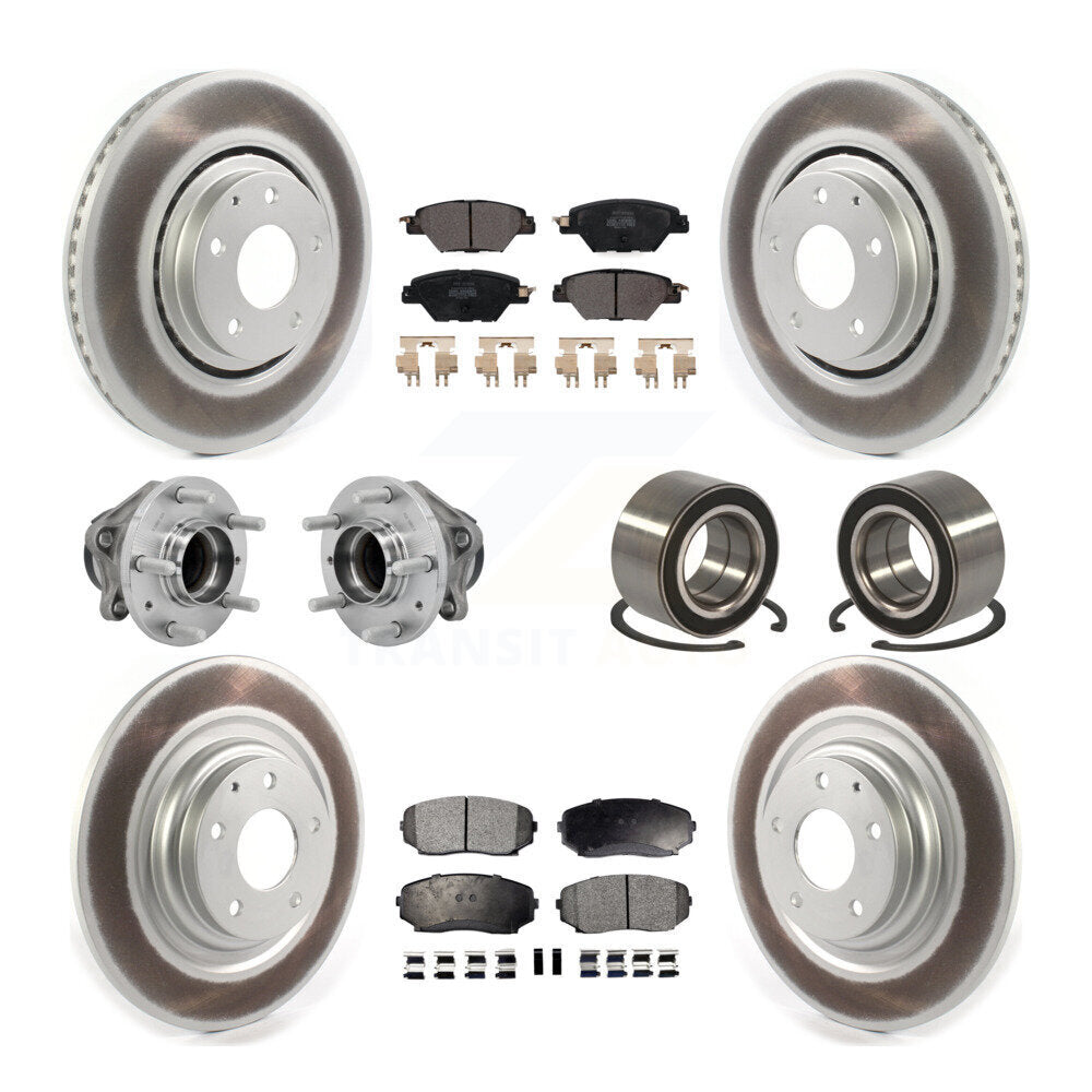 Kit de plaquettes de rotor de frein, roulement de moyeu avant et arrière (10 pièces) pour Mazda CX-9 FW 16-18