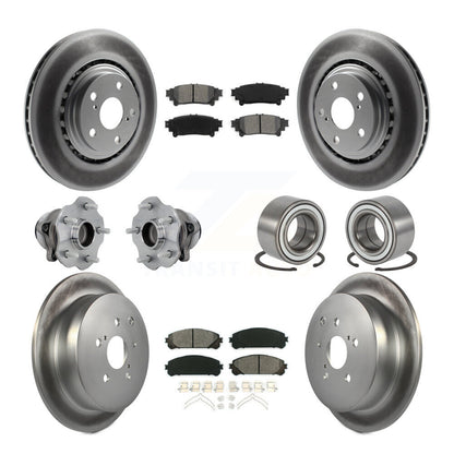 Kit de rotor et de plaquettes de frein revêtus de roulement de moyeu avant et arrière (10 pièces) pour Toyota Highlande