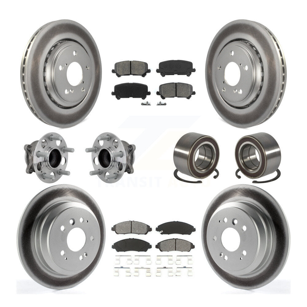 Kit de plaquettes de rotor de frein, roulement de moyeu avant et arrière (10 pièces) pour Honda Pilot FW 16-22