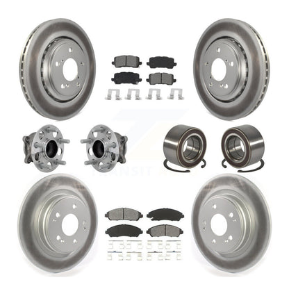 Kit de rotors et plaquettes de frein à disque revêtus de roulement de moyeu avant et arrière (10 pièces) pour Acura MD