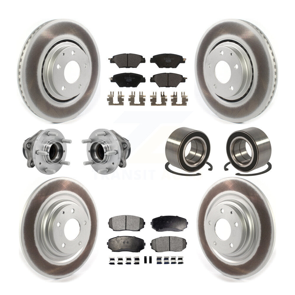 Kit de plaquettes de rotor de frein, roulement de moyeu avant et arrière (10 pièces) pour Mazda CX-9 FW 16-18