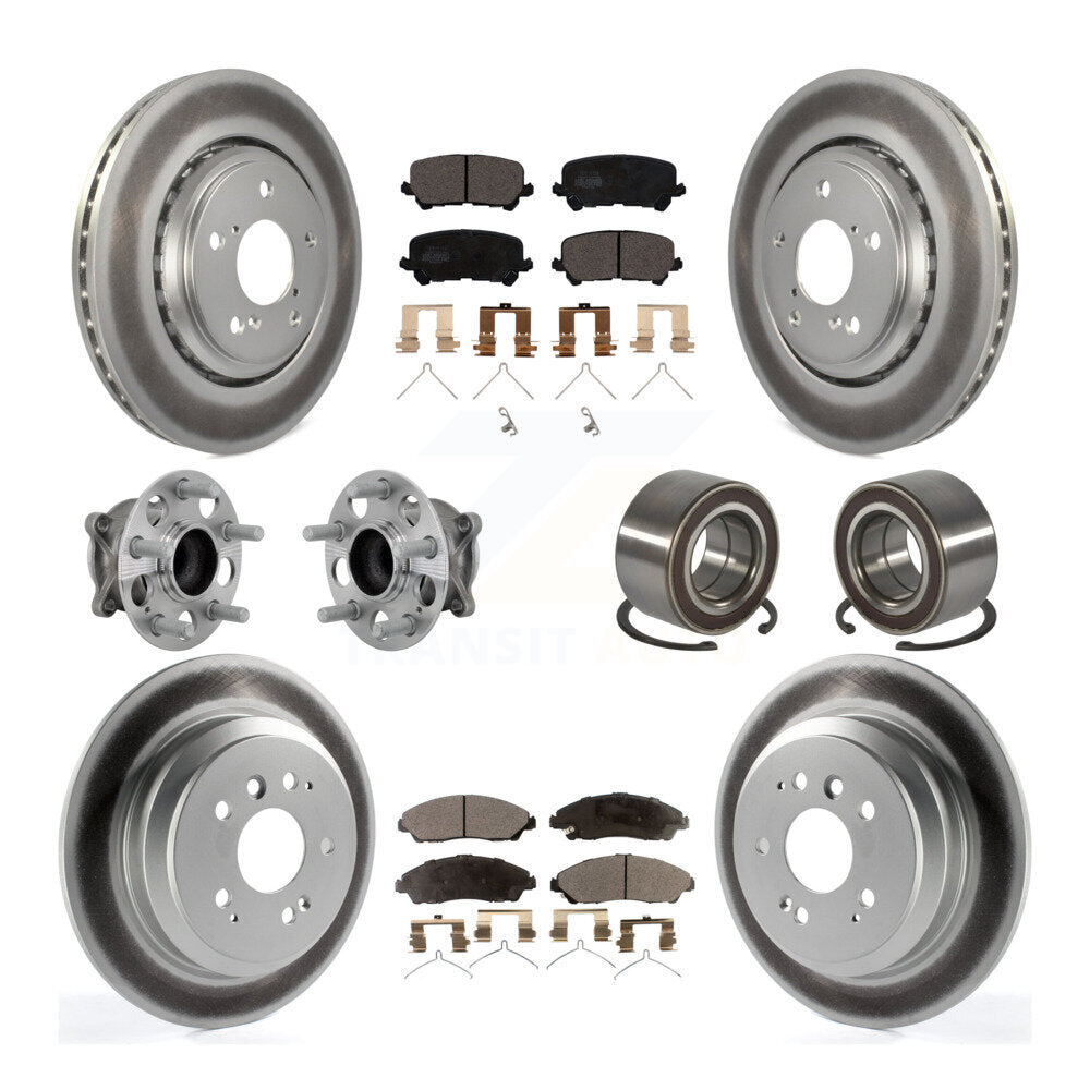 Kit de plaquettes de rotor de frein, roulement de moyeu avant et arrière (10 pièces) pour Honda Pilot FW 16-22
