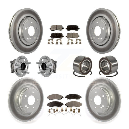Kit de rotors et plaquettes de frein à disque revêtus de roulement de moyeu avant et arrière (10 pièces) pour Acura MD