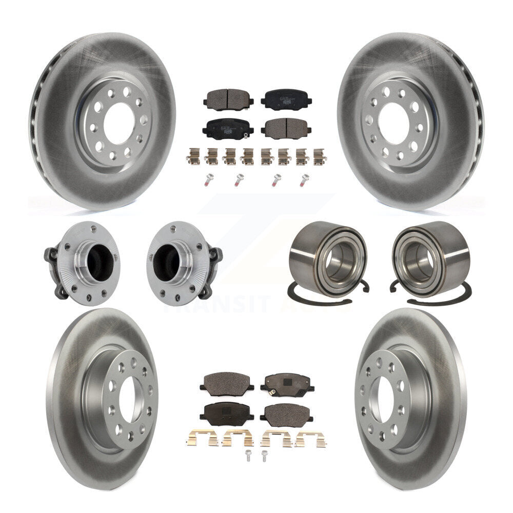Kit de plaquettes de rotor de frein revêtues de roulement de moyeu avant et arrière (10 pièces) pour Fiat 500X FW 16-18