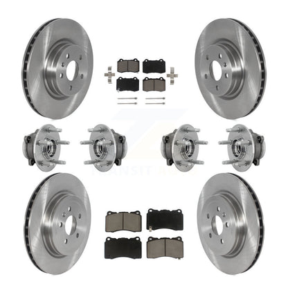 Kit de rotors et plaquettes de frein avec roulement de moyeu avant et arrière (10 pièces) pour Tesla S 2016 à partir de 04 1