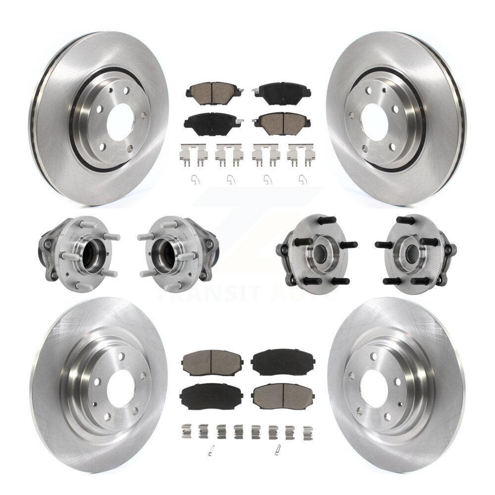 Kit de rotor et de plaquettes de frein avec roulement de moyeu avant et arrière (10 pièces) pour Mazda CX-9 FW 2016 – 2021