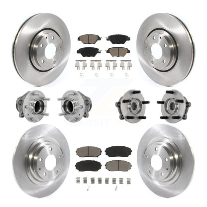 Kit de rotor et de plaquettes de frein avec roulement de moyeu avant et arrière (10 pièces) pour Mazda CX-9 FW 2016 – 2021