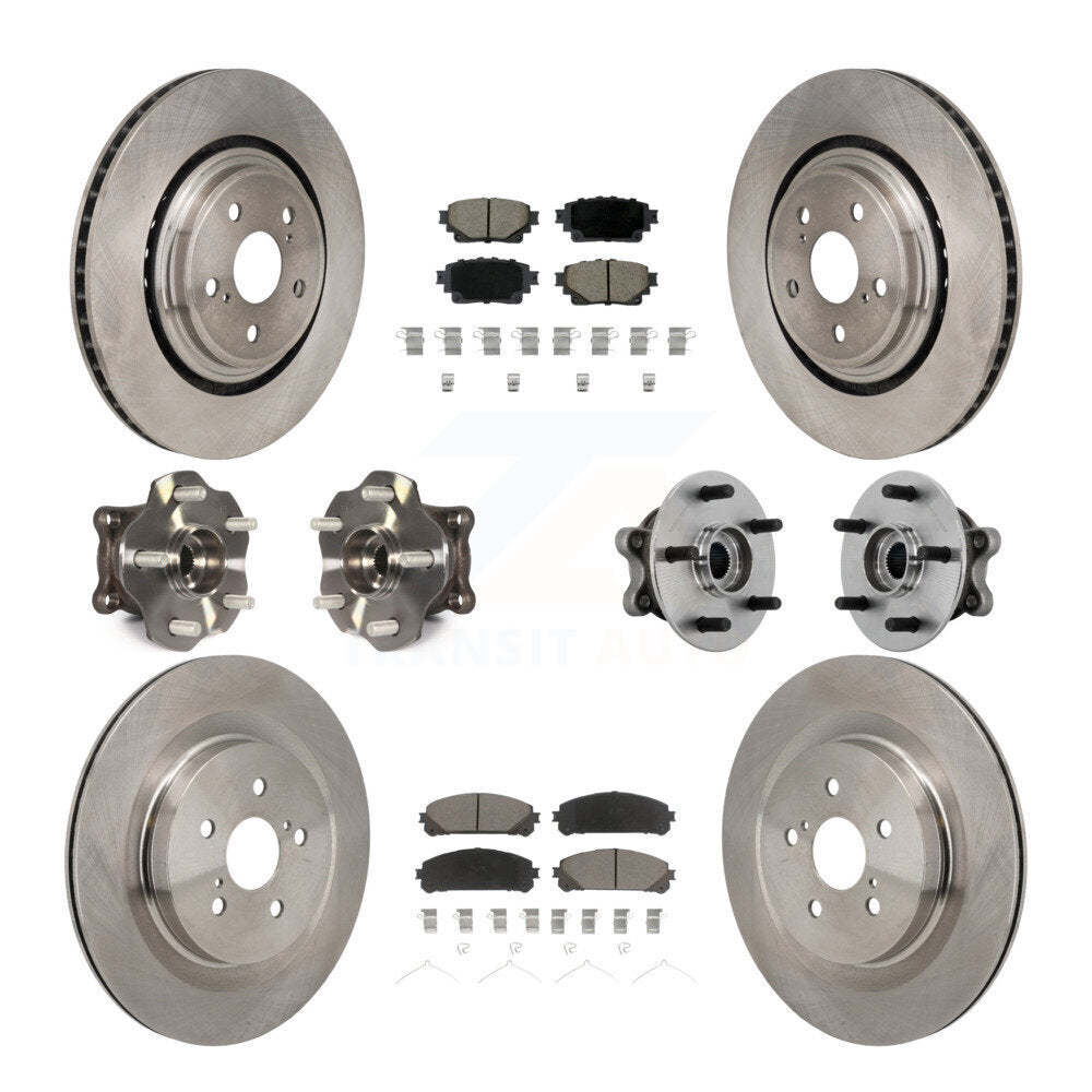 Kit de plaquettes de Rotor de frein à disque, roulement de moyeu avant et arrière (10 pièces) pour Toyota Highlander AW