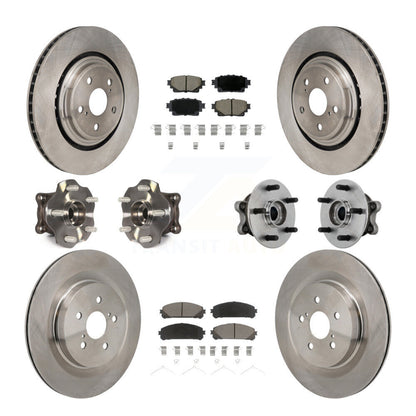 Kit de plaquettes de Rotor de frein à disque, roulement de moyeu avant et arrière (10 pièces) pour Toyota Highlander AW