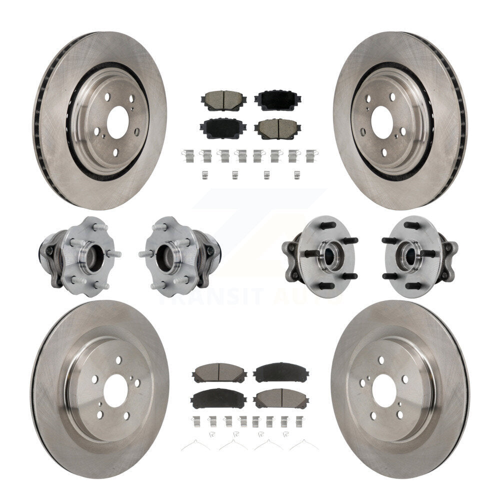 Kit de plaquettes de Rotor de frein à disque, roulement de moyeu avant et arrière (10 pièces) pour Toyota Highlander FW