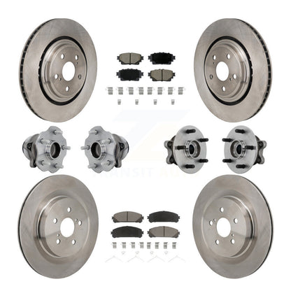 Kit de plaquettes de Rotor de frein à disque, roulement de moyeu avant et arrière (10 pièces) pour Toyota Highlander FW